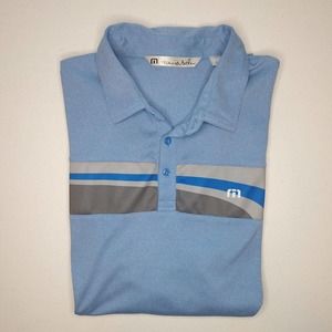 Travis Mathew Golf Short Sleeve Shirt Men's Size Large Blue Collared